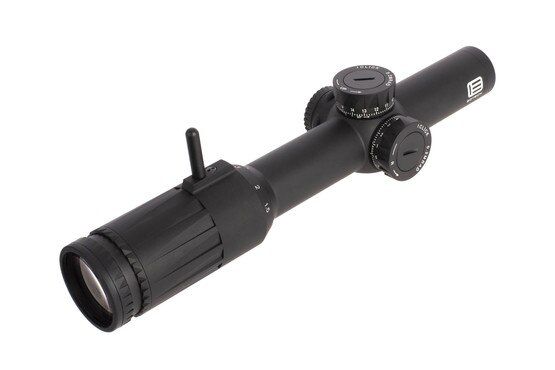 The EOTech Vudu 1-6x24 first focal plane Riflescope with an Illuminated SR1 MRAD Reticle with screw in quick adjust bolt